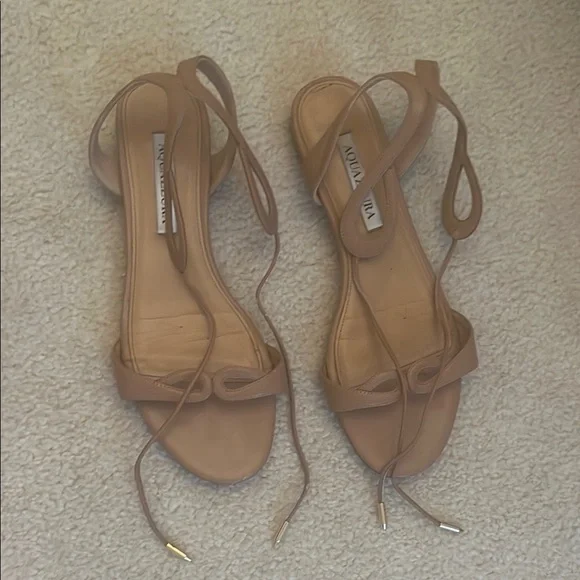 Aquazzura Tan Leather Sandals - Picture 4 of 6